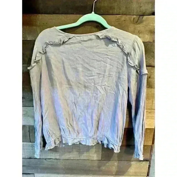 black swan women's gray blouse medium lightweight rayon elastic waist boho - Picture 3 of 6